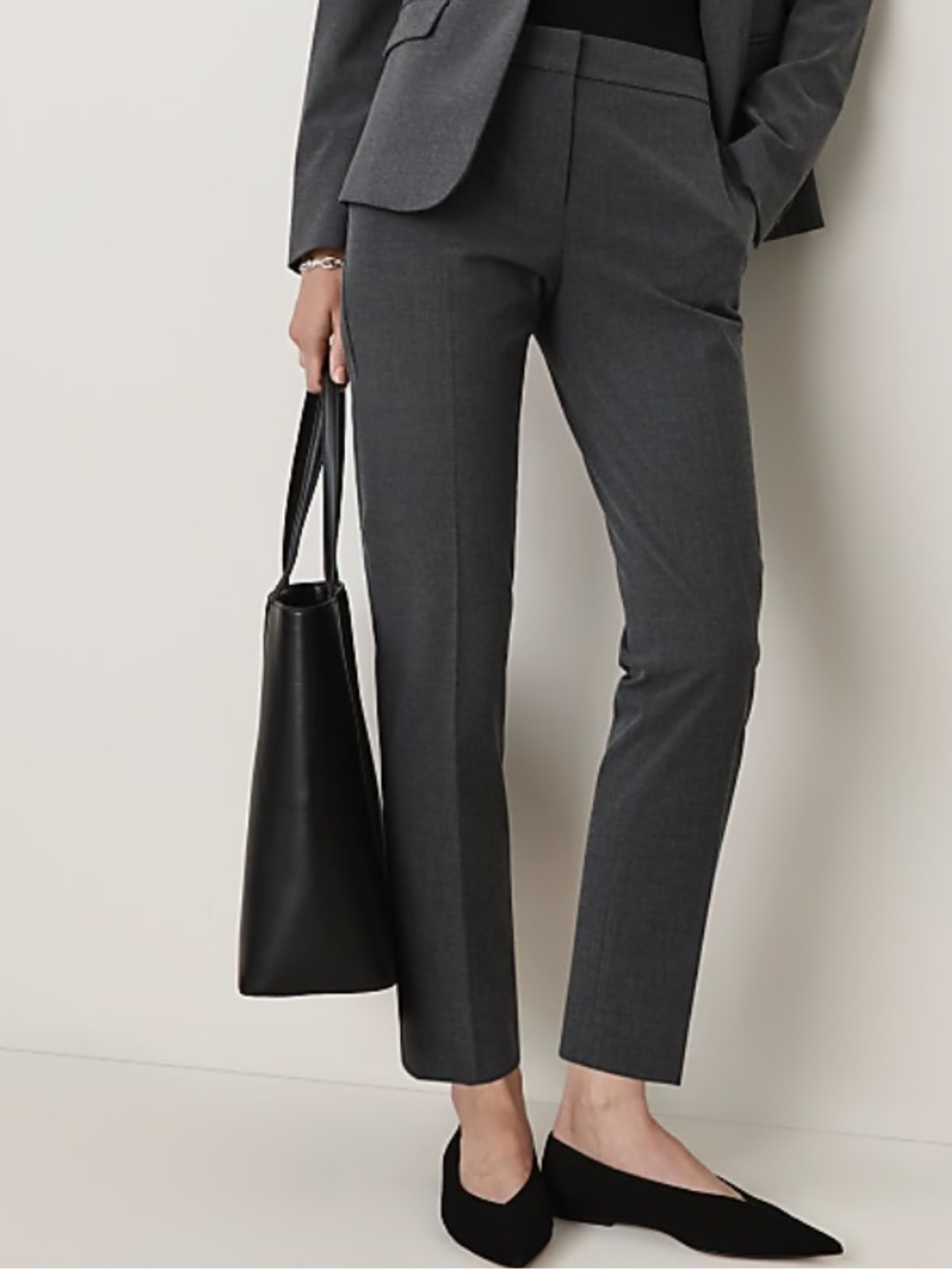 Ann Taylor Charcoal Gray Straight Leg Ankle Dress Pants Size 4